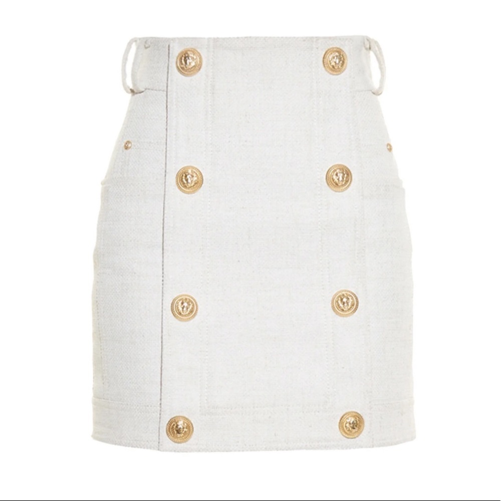 NWOT Balmain Button Front Mini Skirt - Picture 3 of 14